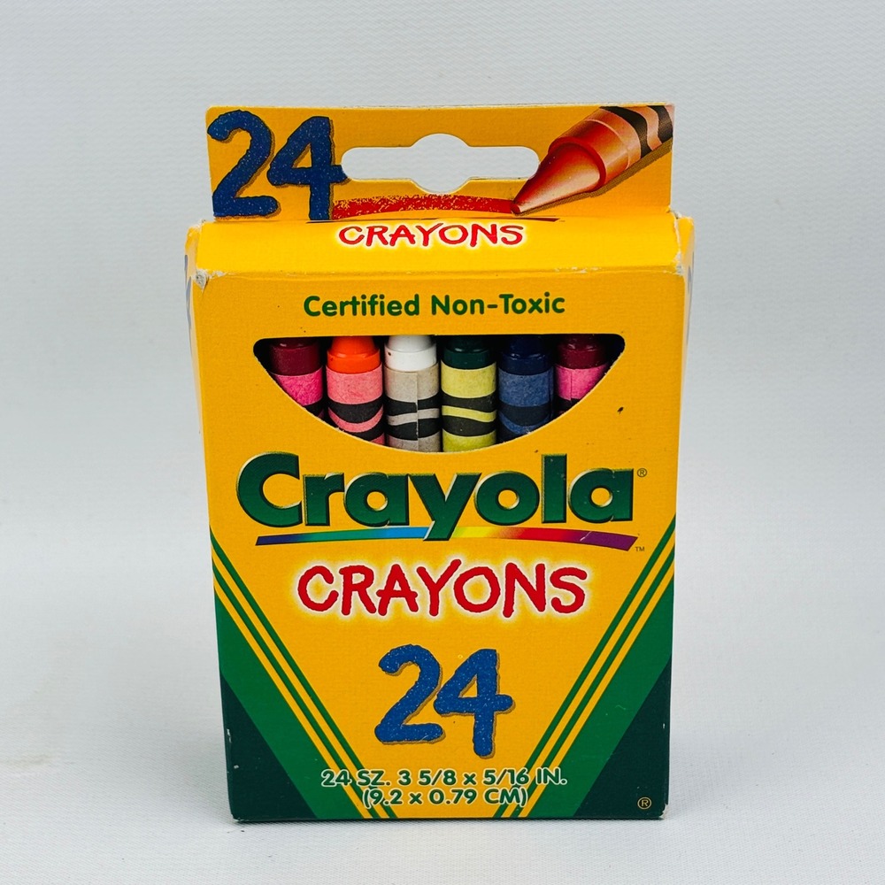 Vintage Crayola 24 Count Crayons 1997 Binney & Smith USA Made Dandelion Indigo
